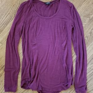 Simply Vera Wang Women's Long Sleeve Burgundy Layered Top M